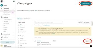 mailchimp edit or create campaign
